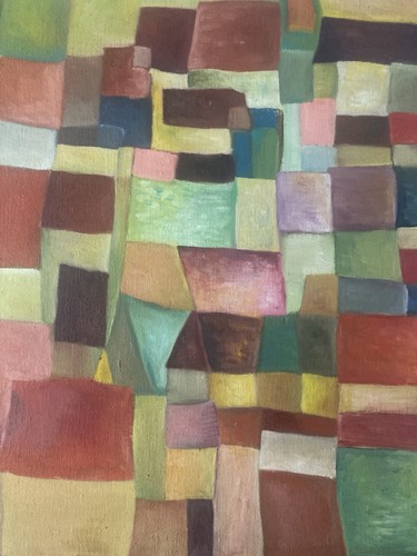 Peinture huile toile cubiste - huile,