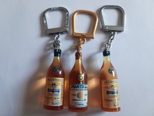 Rare 3 BOURBON Bottles COGNAC MARTELL Keychain Vintage 60' Keychain