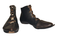 CYDWOQ Brown-Bronze Leather Handcrafted Back-Zip Ankle Boots EUR 38 USA