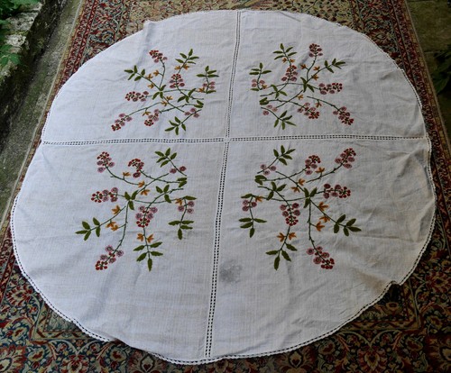 Ancien nappe table tissu - table,