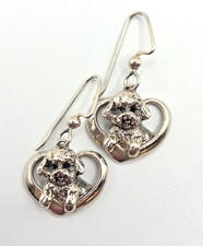 BICHON FRISE Esquivel & Fees EARRINGS Sterling Silver Handmade in US GREAT COND!