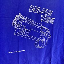 Walcom Fuzzy Walrus Men’s XL Blue Delete This T Shirt Hanes Cotton Blaster Nerf