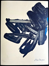 Pierre Soulages COA Original Signed Op Numbered Pencil 275ex Certified