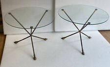 1970′ Paire De Guéridons Bronze ou Laiton Patiné Maison Charles Ou Jansen