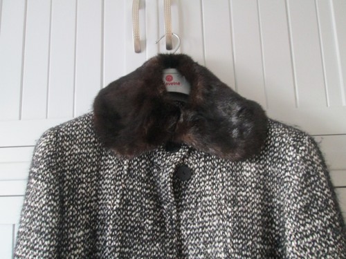 Col fourrure vison noir - col, en