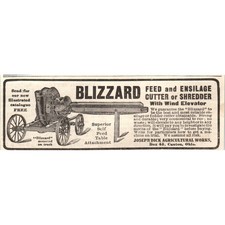 Blizzard Feed & Ensilage Cutter Joseph Dick Agricultural Canton 1905 Ad AF1-NH1