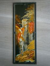 ANTIQUE DECORATIVE PANEL N°2 LACQUER VIETNAM ART ASIA 1950-60 ORIENT PAINTING 