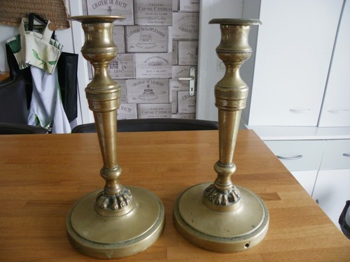 Paire chandeliers bougeoirs - paire, de