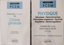 lot Chimie génerale exercices  +- Physique Mécanique collection PCEM
