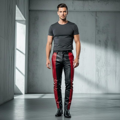 Pantalon style jean cuir - de,