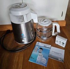 Megahome Water Distiller - Stainless & White w/ Glass Collection Exc Condition
