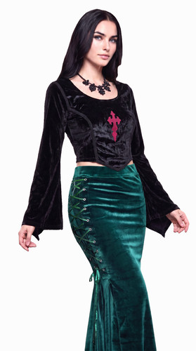 Jupe maxi corsage velours - maxi,