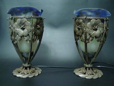 Rare paire de lampes art déco
