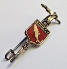 Antique Silver Brooch Weapons ANNECY Mountaineering Ice Cream Vintage Jewelry 2602