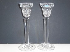 VINTAGE J.G. DURAND FRANCE CRYSTAL AU PLOMB CANDLE CANDLESTICK HOLDERS X 2 8.5''