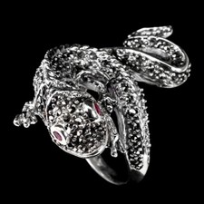 925 Bague en Argent Rond Rubis