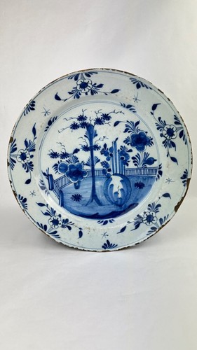Grand plat faience 18ème - plat,