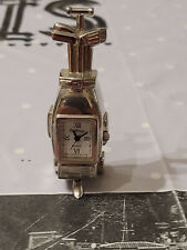 TIME TIME SILVER SILVER METAL VINTAGE CLOCK CLOCK MINIATURE GOLF CART