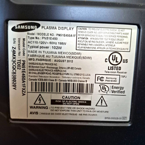 Samsung plasma flat screen - plasma,