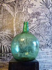 ANCIEN DAME JEANNE VIRESA VERRE-soufflé moulé vert 15 LITRE BONBONNE