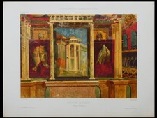 PEINTURE MURALE, POMPEI - 1879 - LITHOGRAPHIE