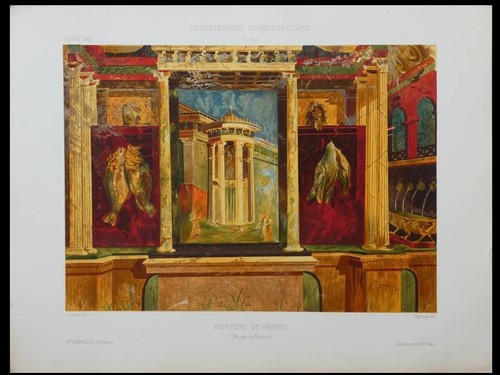Peinture murale pompei 1879 - peinture,