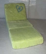 RETIRED American Girl Doll Green Velour Fold-Up Chair 2--Chair and Chaise