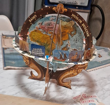 HUILOR GLOBE TERRESTRE HUILOR HUILE DE TABLE  BATEAUX 1960