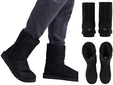 UGG Bottes Classiques Courtes Pour Hommes En Laine De Mouton En Daim Noires 50,5