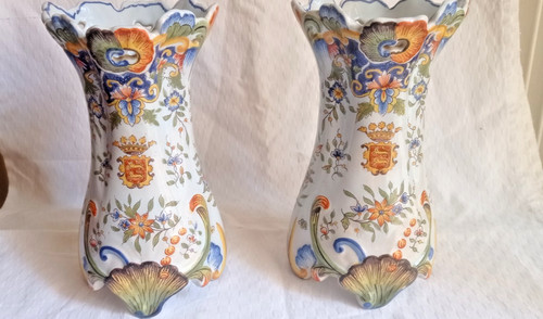 Paire vases faience desvres - paire,