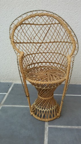 Fauteuil poupee osier rotin - poupee,