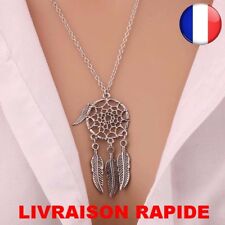 Collier Attrape Reve Plume Bijoux Femme Aile Ange Dream Catcher Porte Bonheur 