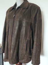 Blouson en cuir marron taille
