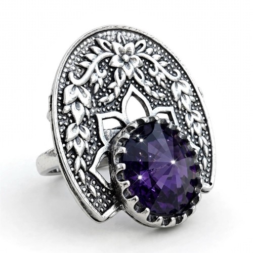Bague gothique ovale - ovale, violette