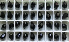36 Preciosa Jet 15 x 9mm Facet Crystal Drops Chandelier Jewelry New Stock