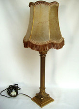 Superbe lampe en bronze des années 1960 de style Empire / Abat jour en peau