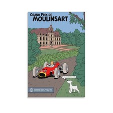 Tintin Grand Prix De Moulinsart Poster Canvas Art Wall Painting Poster Print