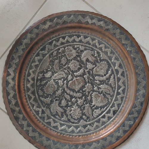 Plateau rond cuivre - en,