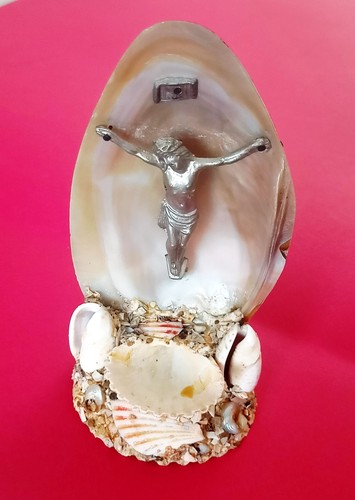 Ancien benitier coquillages - ancien, en