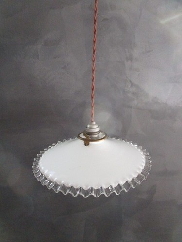Suspension ancienne opaline - suspension, en