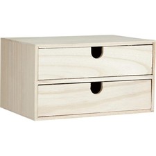 Meuble en bois avec 2 tiroirs