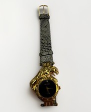 Aloha Woman’s Watch Rare Panther Gold + Grey Band New Panther Style Baroque Deco