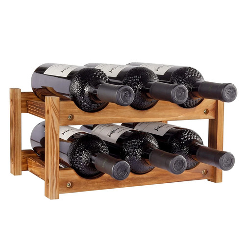 Wine rack bottle - 2-tier, wood
