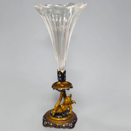 Antique crystal cornet - crystal,