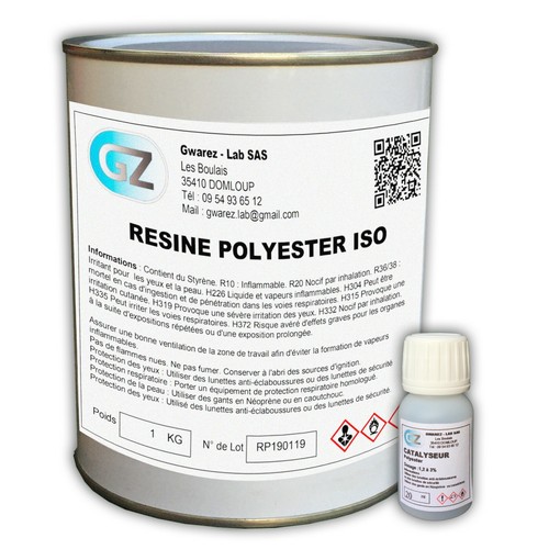 Résine polyester iso - 1, +