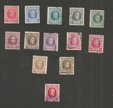 LOT 13 TIMBRES BELGIQUE ROI ALBERT I 1922-1927 DONT 1 AVEC SURCHARGE 35 c