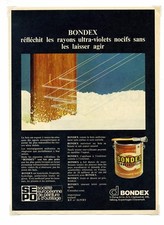 In 1970, an advertisement for BONDEX, glaze, wood, DIY, tools.