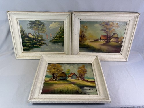 Lot tableaux vintage huile - lot,