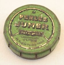 Antique Old Tin Box Pearls Jumer Click-Click System
