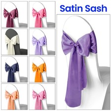 Polyester Satin Écharpe Housse de Chaise Nœud Noeuds Mariage Fête 1-100PCS